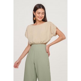 Linen Ruched Crop Top