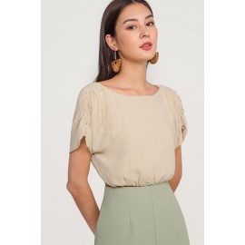 Linen Ruched Crop Top