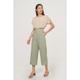 Linen Ruched Crop Top