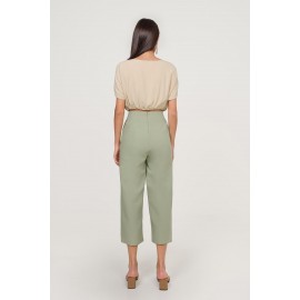 Linen Ruched Crop Top