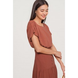 Linen Ruched Crop Top