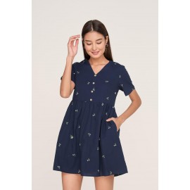 Embroidered Babydoll Dress