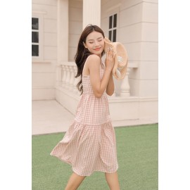 Gingham Tiered Midi Dress