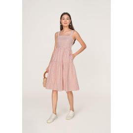 Gingham Tiered Midi Dress