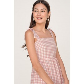 Gingham Tiered Midi Dress