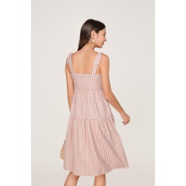 Gingham Tiered Midi Dress