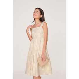 Gingham Tiered Midi Dress