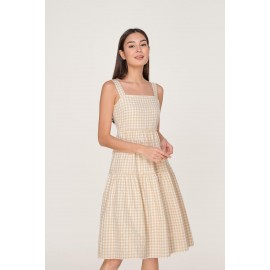 Gingham Tiered Midi Dress