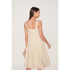 Gingham Tiered Midi Dress