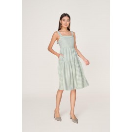 Gingham Tiered Midi Dress