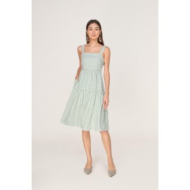 Gingham Tiered Midi Dress