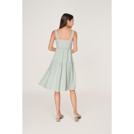 Gingham Tiered Midi Dress