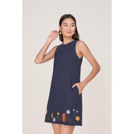 Embroidered Shift Dress