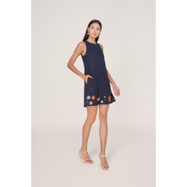 Embroidered Shift Dress