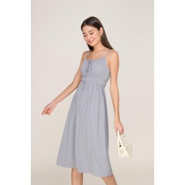 Shirred Waist Midi Dress