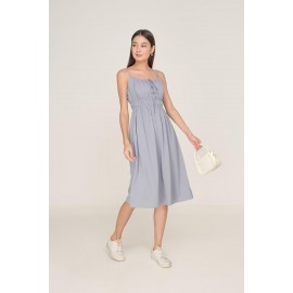 Shirred Waist Midi Dress