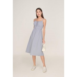 Shirred Waist Midi Dress