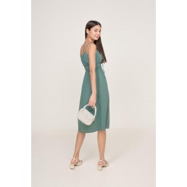 Shirred Waist Midi Dress