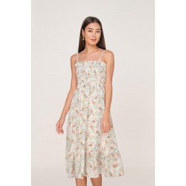 Broderie Shirred Summer Dress