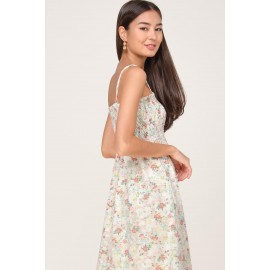 Broderie Shirred Summer Dress