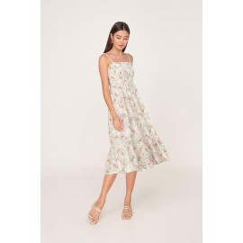 Broderie Shirred Summer Dress