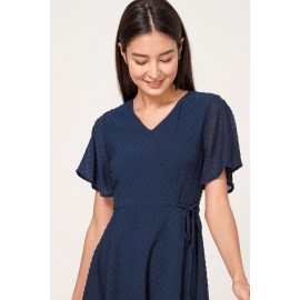 Flutter Sleeve Wrap Dress