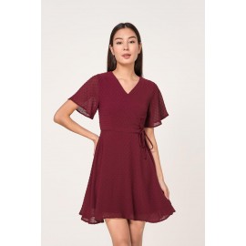 Flutter Sleeve Wrap Dress