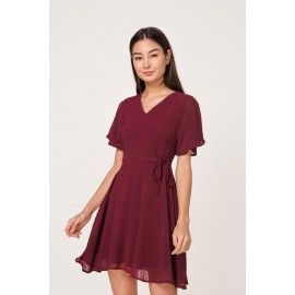 Flutter Sleeve Wrap Dress