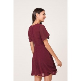 Flutter Sleeve Wrap Dress