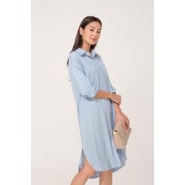 Striped Midi Shirt Dress