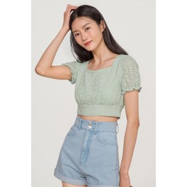 Crop Eyelet Top