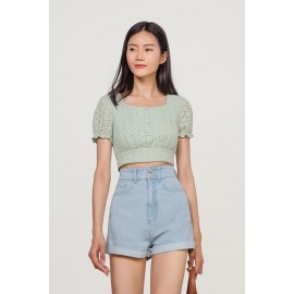 Crop Eyelet Top