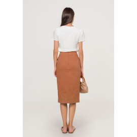 Slit Pocket Midi Skirt