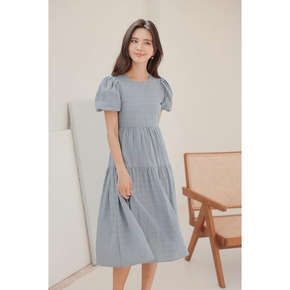 Puff Sleeve Midi Dress