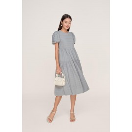 Puff Sleeve Midi Dress