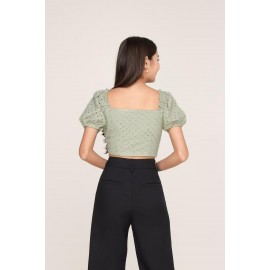 Eyelet Puff Sleeve Top