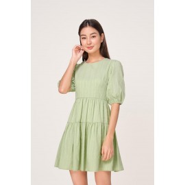 Puff Sleeve Skater Dress